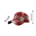 thumbnail image 4 of Clossjun Women Men Stylish Plaid Baseball Cap Fall Winter Warm Classic Hat Soft Casual Dad Hat for Outdoor Sport Wine, 4 of 6