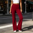 thumbnail image 2 of UKHCCC Plus Size Women's Yoga Pants Flared with Pockets High Waisted Solid Trousers Casual Workout Lounge Bootcut Stretchy Cotton Soft Comfortable Daily Activewear S-2XL, 2 of 9