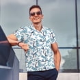 thumbnail image 3 of Kdxio Hand Drawn Snake Print Men's Short Sleeve Polo Shirt,Midweight Men's Shirt, 3 of 6