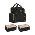 thumbnail image 3 of Organizador grande de esmalte de uñas Estuche de transporte de esmalte de uñas Negro multifuncional con 2 cajas extraíbles Organizador de bolso grande Salvador Dali Organizador de esmalte de uñas, 3 of 10