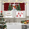 thumbnail image 2 of JOOCAR Merry Christmas Drape Christmas Tree Snowman Snowflake Decoration Buffalo Plaid Bathroom Bedroom Living Room Kitchen for 54 x 18 Inches, 2 of 6