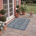 thumbnail image 4 of SAFAVIEH Courtyard Darin Botanical Indoor/Outdoor Area Rug, Navy/Ivory, 4' x 5'7", 4 of 14