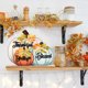 thumbnail image 4 of Decoraciones de otoño para el hogar Bendiciones y agradecimientos Decoración de otoño Letreros de madera con forma de calabaza para la mesa del hogar Acción de gracias Sala de estar de granja Cosecha, 4 of 5