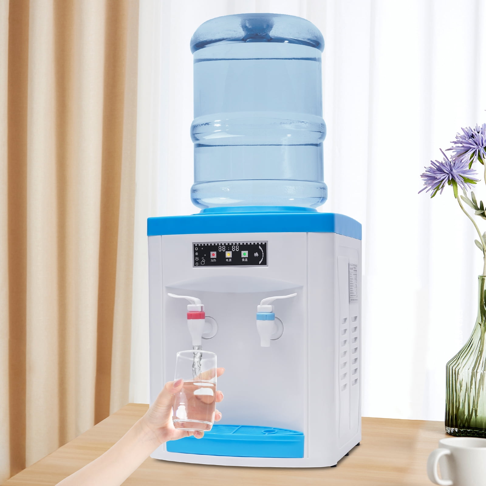 Water Cooler with 304 Food Grade Stainless Steel Liner, Large Capacity Water Box, Detachable Smart Seat for Various Bottle Sizes, Safe and Easy to Clean