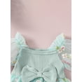 thumbnail image 4 of Bagilaanoe Newborn Baby Girl Summer Rompers Dress Short Puff Sleeve Bodysuits 3M 6M 12M 18M 24M Infant Tulle Patchwork A-line Dresses, 4 of 7