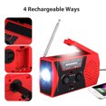 thumbnail image 4 of YUNDAP Solar Weather Radio, Hand Crank Self Powered Emergency FM/AM Radio Table Lamp LED Flashlight with 2000mAh Rechargeable Battery and Carabiner for Home Outdoors, Yellow, 4 of 6