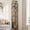 Brown-6 Tiers, variant on HIGDBFE  5-Tier Corner Shelf with LED Light and Fabric Drawer, 67" Tall Corner Bookshelf for Small Spaces, White