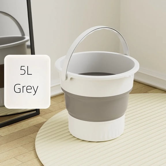 Collapsible Plastic Bucket - Large Capacity Foldable Water Container with Reinforced Handle for Car Washing, Outdoor Fishing