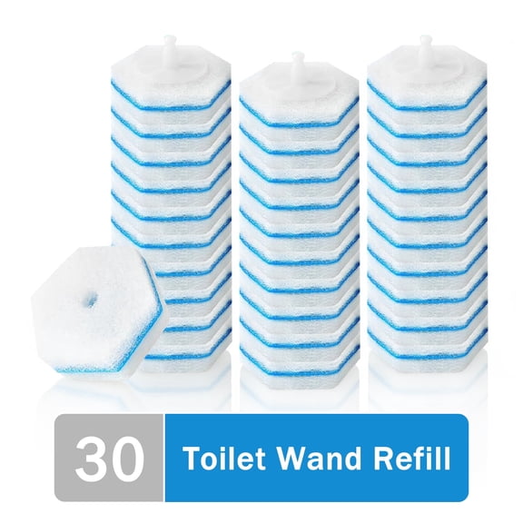 SYVVY 30Pcs Toilet Bowl Wand Refill,Fits Clorox,Disposable Toilet Brush Refills for Bathroom Bathtub,Sink