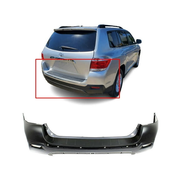 DCP Rear Bumper Cover For 2011-2013 Toyota Highlander Primed 521590E907 TO1100289
