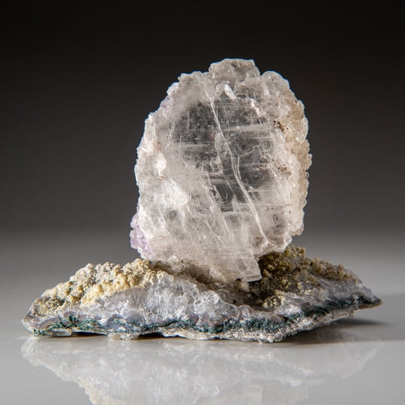 Gypsum Var. Selenite on Quartz from Rio Grande do Sul, Brazil (1.4 lbs)