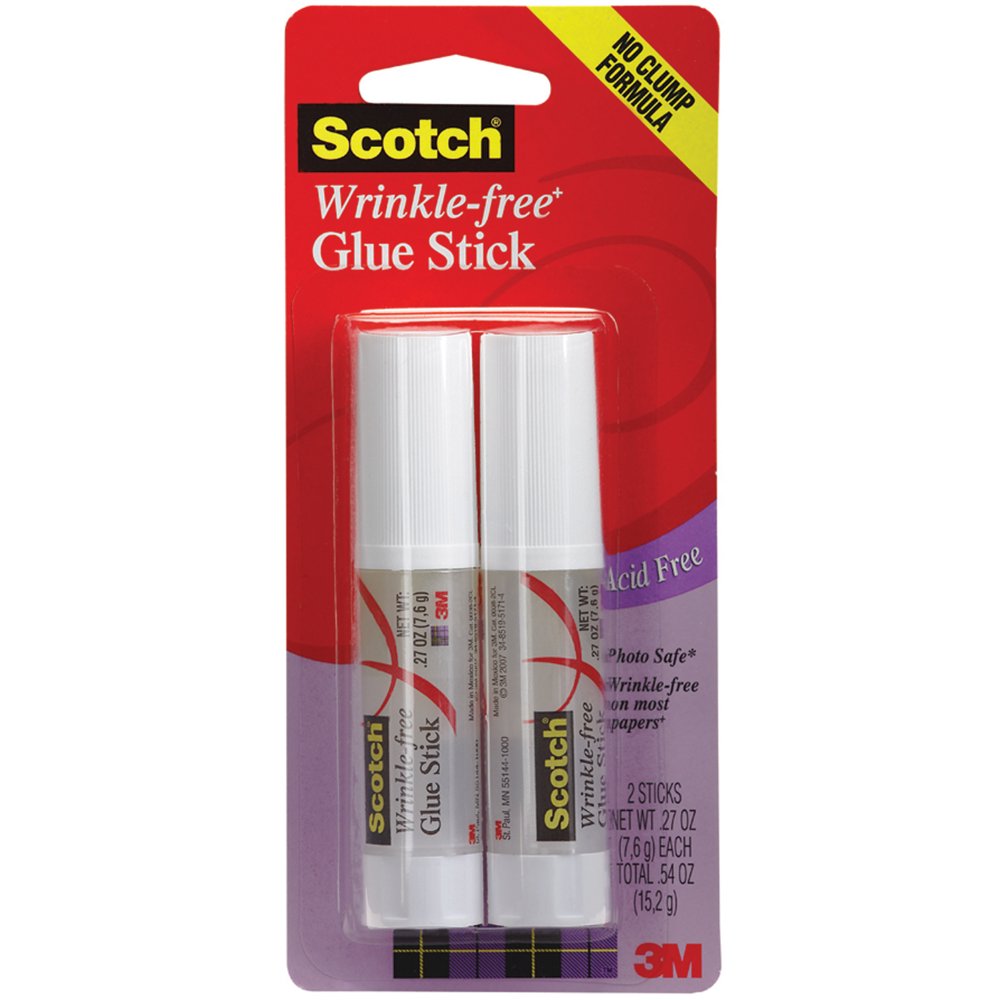 Scotch Glue Stick, 2 Count, 0.27 Fl. Oz.