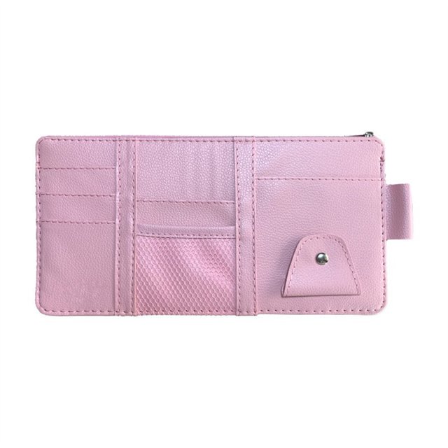 Sidaley Bolsa para parasol de coche, tarjeta, gafas de sol, bolsa con cremallera, funda de soporte de almacenamiento para teléfono móvil, organizador Automoción decorativa y accesorios Rosa Sidaley VI015250-06B