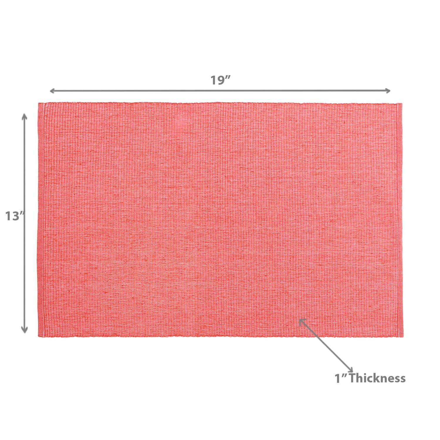 Chambray Ribbed Placemat Coral 13 X 19 - Ensemble De 12