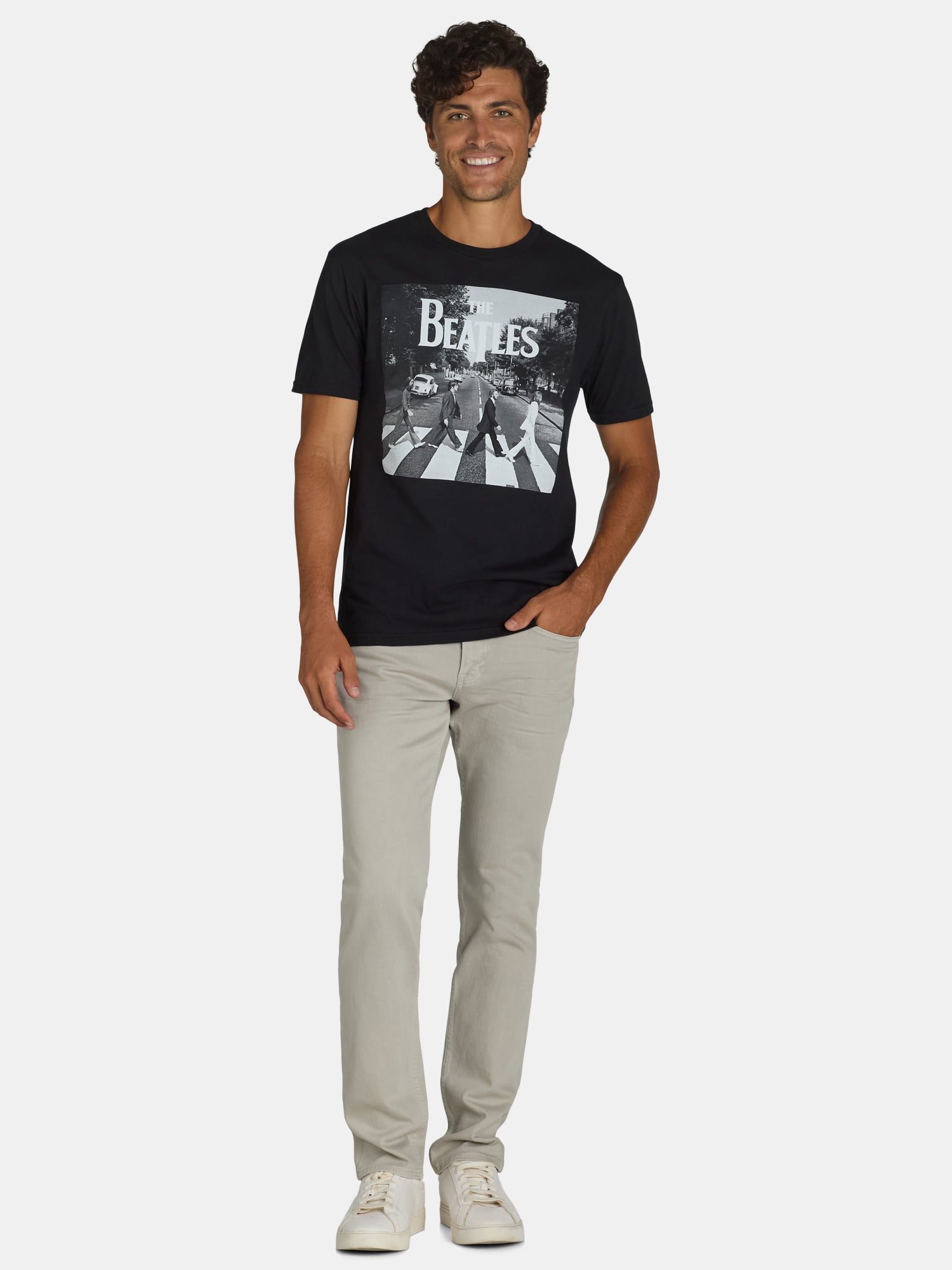 Beatles Abbey Road Men's & Big Men's Graphic Band Tee with Short Sleeves, Sizes S-3XL