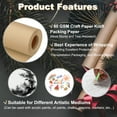 thumbnail image 3 of Papel de Envoltura Uxcell, 12"x315"(26') Rollo de Papel Kraft de 80 GSM, 3 of 6