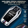 thumbnail image 4 of Xotic Tech M-Colored Stripe Silver Metal Key Fob Cover LCD Smart Remote Shell Case w/Keychain, Compatible with X3 X5 3 4 5 6 7 Series Z4 M3 M5 M6 GT3 GT5 G05 G20 G30 G80 F10 F15 F16 F20 F30 F8, 4 of 8