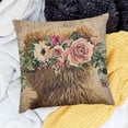 thumbnail image 2 of SHANXI Cute Animals Throw Pillow Cover with Rose Flower Pillow Cases 12x12in, 2 of 5