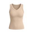 thumbnail image 7 of ThreadVibe Womens Plus Size Tank Tops V Neck Sleeveless Ribbed Tank Casual Basic Thick Strap Slim Fitted Racerback Shirts Cute Going Out Top,Business Casual Outfits, 7 of 7