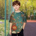 thumbnail image 4 of Virmaxy (5-15 Years) Boys Girls Fashion Casual Shirt Teenagers Solid Color Short Sleeve Round Neck Top Summer Loose Casual Trendy Pullover Shirt Multicolor-29 12 Years, 4 of 8