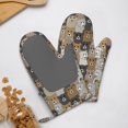 thumbnail image 4 of Cauagu Cartoon Bear Print Oven Mitts 2 Piece Set,BBQ Gloves Grilling Gloves Kitchen Silicone Oven Gloves Heat Resistant Oven Mitts for Barbecue Cooking & Baking, 4 of 6
