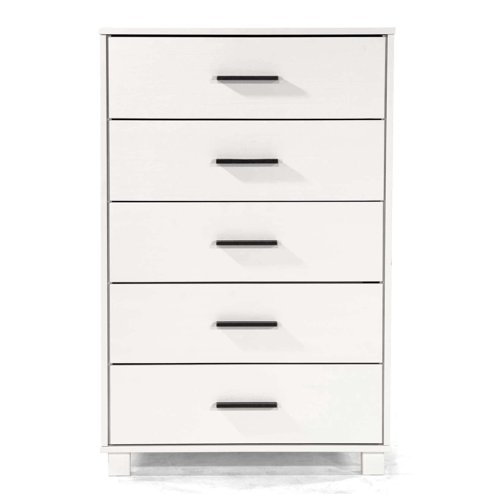 Grain Wood Furniture Loft 5-Drawer Chest, Solid Wood with Brushed White Finish