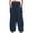 Navy, variant on TAGOLD Womens Summer Pants,Women Cotton Linen Solid Casual Pant Loose Comfy Solid Drawstring Wide Leg Crop Trousers With Pockets