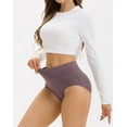 thumbnail image 3 of INNERSY Women's Cotton High Waisted Briefs 5-Pack Postpartum Full Coverage Underwear(L,Violet Blush), 3 of 9