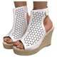 thumbnail image 2 of MKLEKYY Sandalias de Verano para Mujer, de Piel, Con Tacón de Aguja y Suela Gruesa, Estilo Romano, Con Aberturas., 2 of 4