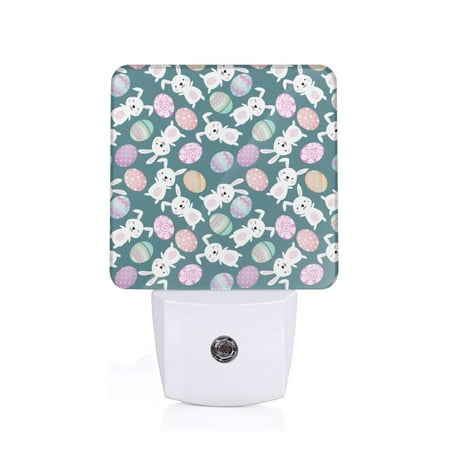 

Sigee Cute Rabbit Easter for Night Lights Plug into Wall Dusk to Dawn Sensor Warm White Led Night Light 0.5W for Kid Hallway