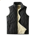 thumbnail image 3 of BiZtdJrK Men Winter Warm Vest Loose Fit Stand Collar Sleeveless Workwear Jacket 2024 Casual Lightweight Fashion Golf Vests with Pockets 90% Off Clearance Sale Black L, 3 of 7