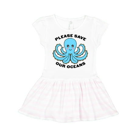 

Inktastic Please Save our Oceans with Praying Cute Octopus Gift Toddler Girl Dress