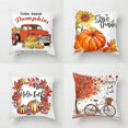 thumbnail image 1 of Juego de 4 fundas de almohada decorativas de otoño de 18 x 18 pulgadas, fundas de almohada de sofá de calabaza otoñal, funda de cojín cuadrada de piel de melocotón para sala de estar, cama, S, 1 of 5