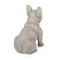thumbnail image 3 of GDF Studio Rilo Outdoor Cast Stone French Bulldog Garden Statue, Rustic White and Green, 3 of 9