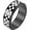 Black, variant on Unisex Stainless Steel 8mm Simple Irregular Black and White Checkerboard Pattern Rotatable Signet Ring