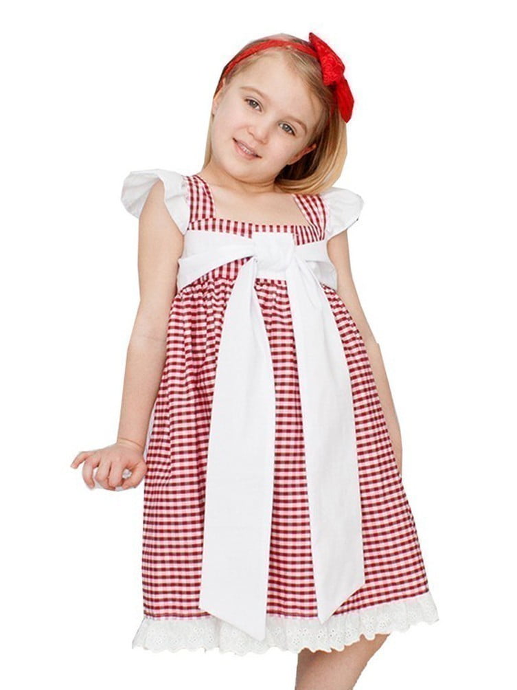 baby girl red gingham dress