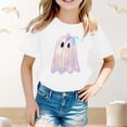 thumbnail image 2 of Bainana Halloween T-Shirts For Girls Size 10-11 Years Trendy Ghost Print Short Sleeve Shirts Teen Theme Party Outfits White, 2 of 4
