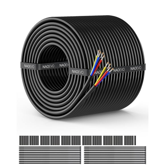 Cable NAOEVO, calibre 18, 4 conductores, 18 AWG, PVC trenzado de 4 núcleos