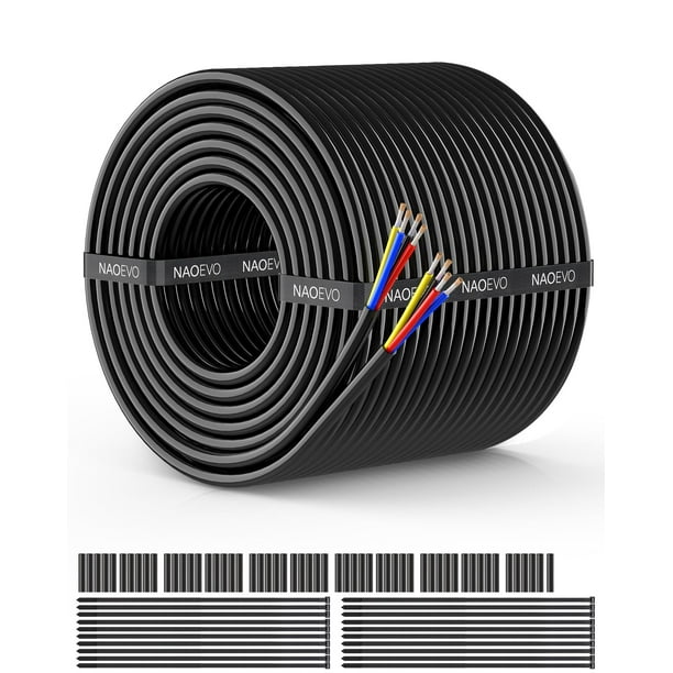 Cable NAOEVO, calibre 18, 4 conductores, 18 AWG, PVC trenzado de 4 núcleos