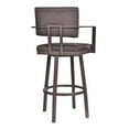 thumbnail image 4 of Armen Living Balboa 26" Faux Leather Swivel Counter Stool in Brown, 4 of 7