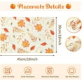 thumbnail image 2 of Fall Placemats Set of 6, Thanksgiving White Pumpkins Maple Leaves Place Mats 12x18 Inch Autumn Harvest Farmhouse Table Mats for Home Holiday Party Dining Table Decor, 2 of 6