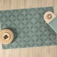 thumbnail image 2 of Better Homes & Gardens Carved Geo Indoor Accent Rug, Aqua Petals, 5' x 7', 2 of 5