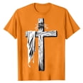 thumbnail image 2 of Athletic T Shirts Breathable Cool Men's Heavy Weight Crew Neck True Classic Tees Men Men Casual Fashion Print Round Neck Pullover T-Shirt Short Sleeve Blouse Orange S, 2 of 5
