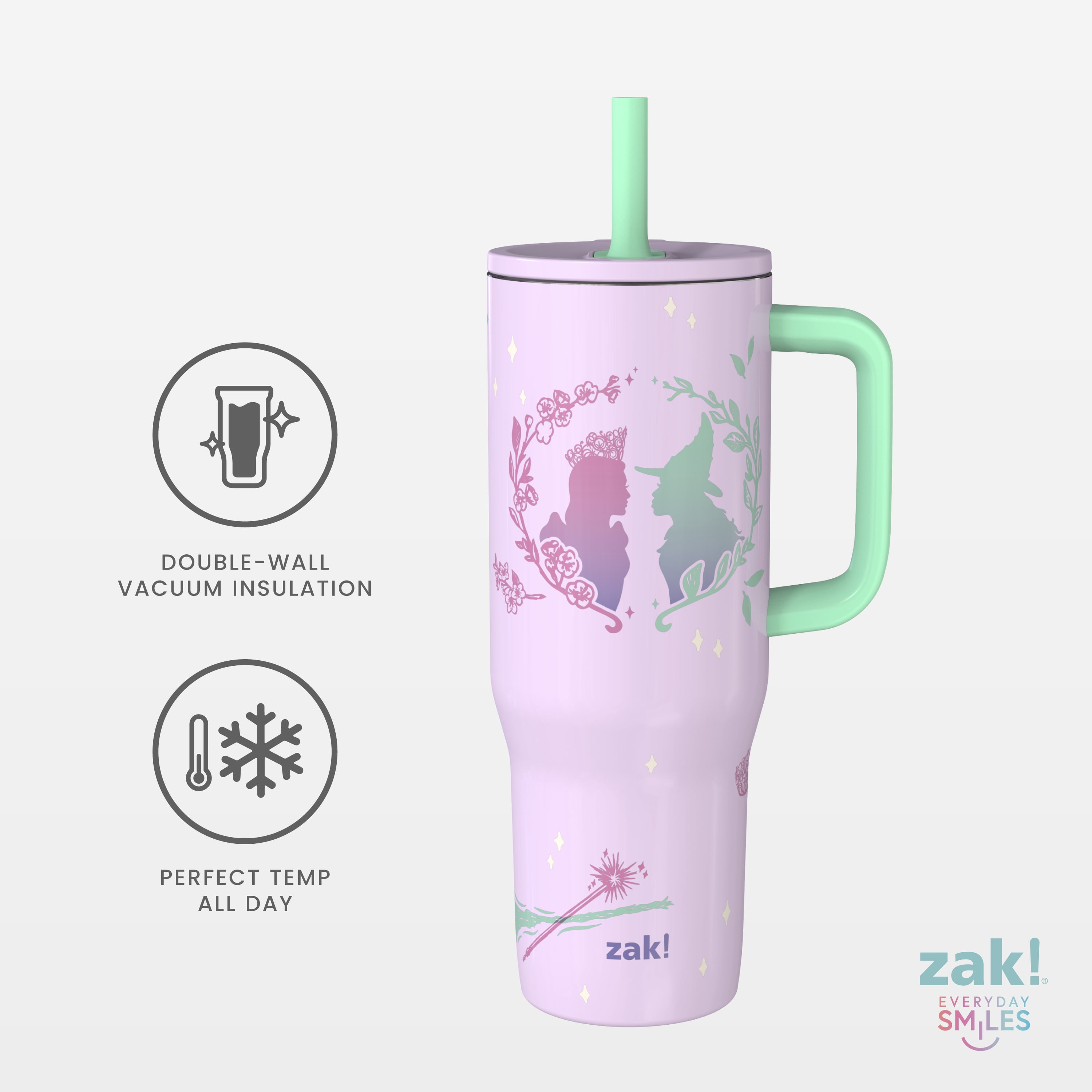 Zak Designs 30oz Wicked Double Wall Stainless Steel Vaccuum Insulated Sutton Straw Tumbler