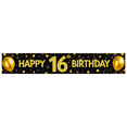 thumbnail image 2 of Glittery Gold Happy 16th Birthday Banner Backdrop Background Party Supplies Photography Props for Birthday Celebrations Party Decorations Photo Booth Decor, 2 of 8