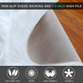 thumbnail image 3 of YJ.GWL Fluffy Faux Sheepskin Plush Area Rug Soft Fuzzy Rugs Floor Carpet for Bedroom Living Room,2'x 4', White, 3 of 7