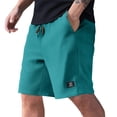 thumbnail image 2 of Nestiefly Mens Casual Waffle Shorts Cotton Drawstring Shorts Stretch Elastic Waist Summer Beach Lounge Sweat Shorts Blue 2XL, 2 of 5