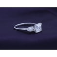 thumbnail image 3 of 2 1/4 Carat 7MM Asscher Shape & 6X4MM Pear Cut Lab Created Moissanite Diamond 3-Stone Engagement Ring For Women In 14K White Gold Over Sterling Silver (G-H Color, VVS1 Clarity, 2.25 Cttw)-4, 3 of 7