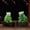 Green, variant on Feng Shui pi yao Statue Crystals Figurine, A Pair Natural Wealth pixiu Sculpture Home Decoration Figurine, Attract Money and Good Luck, 13.5*10*6.2cm
