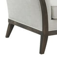 thumbnail image 4 of 41 Inch Flared Arm Accent Chair, Soft Beige Fabric and Rich Brown Wood, 4 of 5